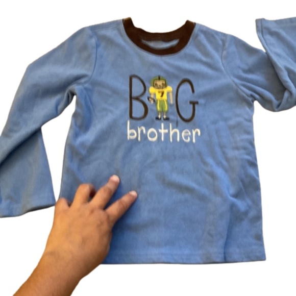 Carter’s 4T BIG BROTHER Fleece pajama top long sleeve crew neck football - Picture 5 of 6
